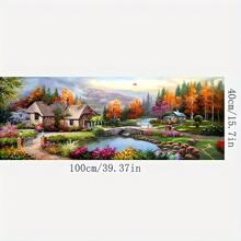 1pc - Large Size - Frameless (40x100cm/15.7x39.37in) DIY 5D Painting, Landscape & Pastoral Style, Full Round Diamond Dot Diamond Art Kit, Paint By Numbers, Handmade, Diamond Painting Set, Painting Supplies, Craft Gift, Suitable For Various Scenarios, Decoration For Home And Office Wall, Cozy Heart Room Decor, Home Wall Art, Gift