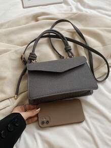 New Vintage Mini Square Bag, Unique Textured Design Crossbody Shoulder Handbag For Women - Black - View 7