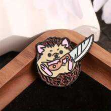 1 Piece Hedgehog Animal Alphabet Design Men Women Brooch, Holiday Party Couple Gift, Suit Coat Bag Hat Pen Bag Accessory Pin Badge Pin For Clothes Bag Charm - Multicolor - View 6