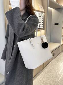 Simple Solid Color Large Capacity Handbag Tote Bag