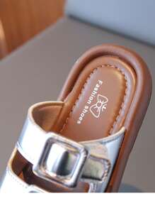 女童夏季凉鞋，2025 年，新款时尚百搭舒适防滑沙滩拖鞋 - 銀色 - 查看 3