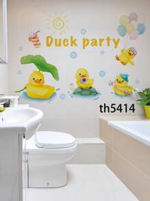 1 件卡通鸭子图案墙贴，现代 PVC 家居墙贴，防水贴纸，墙贴，乙烯基家居装饰贴花，春季装饰品让您的家焕然一新，Rama 装饰贴纸 - 11.81*23.62 英寸 - 彩色 - 查看 9