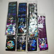 100 个混合图案聚酯薄膜袋，防臭自封拉链锁储物袋，铝箔 3D 激光全息彩虹迷你袋，可重复密封塑料袋，用于礼品包装、返校、学校用品 - 100pcs - 查看 4