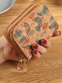 1pc Credit Card Holder, Slim Wallet, Card Case, Casual Style, Dual Zipper Opening, Ultra-Thin Multi-Card Wallet, Suitable For Travel, School And Outdoor Activities, School Wallet | Fashion Coin Purse | Card Holder Wallet - Multicolor - View 13