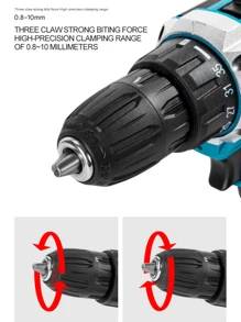 Taladro de impacto y controlador inalámbrico de ión de litio de 21V máx. - Poderoso sin escobillas, kit de herramientas eléctricas con 1 batería y cargador, 24 accesorios y bolsa de herramientas para tareas de mejora y reparación del hogar sin esfuerzo, alta torsión 35 velocidades ajustables