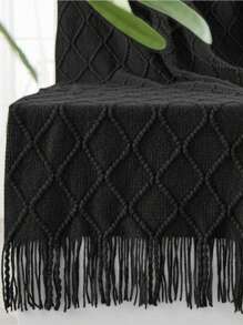 Knitted Throw Blanket, Bohemian Style In Brown, Suitable For Sofa, Bed, Autumn/Winter Use, Great For Thanksgiving And Christmas