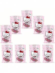 10个装Hello Kitty甜蜜来袭！Hello Kitty陪你度过梦幻生日派对！适合生日派对、节庆庆典、婚礼送礼等场合，实用性强，送礼自用两相宜！Sanrio 10岁生日派对礼袋糖果袋糖果袋Hello Kitty生日派对用品装饰学校用品，开学季 - 彩色 - 查看 6
