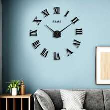 3D Acrylic Digital Wall Clock Roman Numerals Design Mirror Wall Clock Fashion Large Round Wall Clock DIY Self Adhesive Clocks Large 3D Wall Clock DIY Creative Mirror Surface Wall Decorative Sticker Watch 36inch Frameless Home Decor Back To School Room Decor School Supplies - Multicolor - View 12