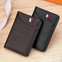 Men's Ultra Thin Minimalist PU Leather Credit Card Wallet - Soft PU Fashionable Slim ID & Card Holder For Men Wallet Mini Wallet Purse Wallet - Black - View 1