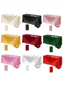 1/4/12 件精致高档缎面桌布，57 英寸 * 102 英寸长方形桌布，适合酒店宴会、婚礼派对、婚宴、家庭节日聚会、复活节晚宴、纯色缎面桌布。