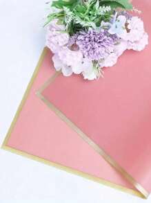 Papel de regalo floral de lujo - Plegado plano, impermeable, de doble cara, adornado con elegantes bordes de oro rosa - Vibrante rosa, negro y blanco, exquisito patrón de ramo floral, perfecto para bodas, cumpleaños, floristerías, manualidades DIY, fiestas de invierno y envoltura de regalos. - rojo plateado - Ver 5