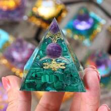 5cm Natural Quartz Crystal Life Tree Orgonite Pyramid Healing Chakra Meditation Good Luck Prosperity Stone