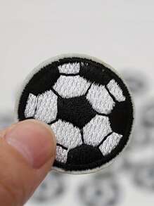 5pcs 3.5cm Round Football Soccer Patches - Iron On Sewing Embroidery Badge Sticker For DIY Clothes And Decoration Garment Fabric Appliques - For Sports Fans & Crafters - Perfect For Personalizing Clothing & Accessories