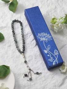 1 pieza 33 cuentas de 6mm Tasbih hecho a mano, moda, cuentas de oración turcas, caja de regalo minimalista azul elegante (múltiples colores)