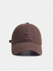 Czapka baseballowa z haftem w literę A Jednolity kolor Prosta, swobodna czapka sportowa Czapki z filtrem przeciwsłonecznym