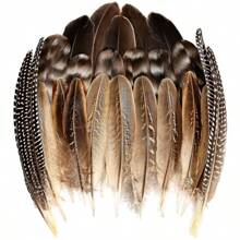 24pcs 4 Styles Natural Spotted Feathers, 6-8 Inches, Bulk For Craft, Jewelry, DIY Decoration