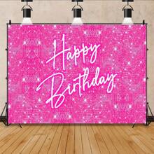 Pink Glitter Ribbon Circle Birthday Party Background,Suitable For Birthday Party Decorations, Photography Props - Multicolor - View 3