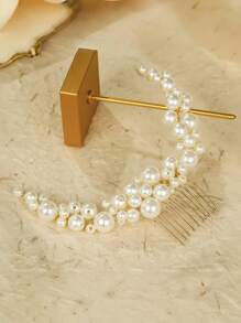 Vintage Faux Pearl Hairpins Fashion Bridal Accessories, Handmade Updo Hair Clips For Wedding Party, Women Valentine's Day Accessories - White - View 5