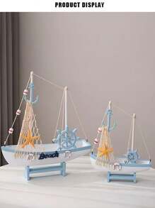 Wooden Sailboat Models, Handmade Wooden Boats, Mediterranean Style Ocean Themes, Home Desktop Cabinet Decorations, The Best Gifts For People