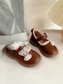 2025春季儿童平底鞋新款女童公主鞋卡通玛丽珍软底婴儿鞋 - 棕色 - 查看 2
