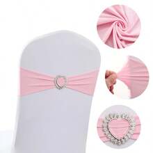 30/10/1 Pieces Of Spandex Elastic Chair With Bow Tie For Wedding Reception - Universal Elastic Chair Cover Strap, Buckle Slider Suitable For Decorating Chair Waistband, Birthday Party, Wedding Party, On-Site Chair Backrest Decoration And Fixation For Banquets, Parties, Hotel Events