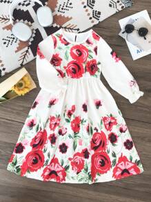 Seven Princess Robe longue à manches longues avec imprimé numérique pour jeune fille, nouvelle arrivée pour l'été