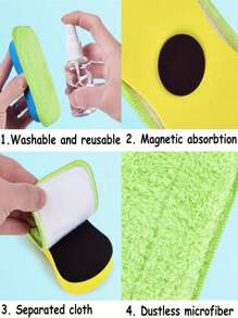 1/4pcs Washable Chalkboard Erasers, Magnetic Whiteboard Erasers, Reusable Chalk Erasers For Chalk Markings, Home And Office Supplies,School Supplies,Back To School