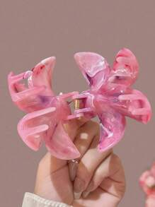 4 piezas Pinza de pelo de flor sobredimensionada de acrílico degradado para mujeres, decoración minimalista y elegante para peinado de moño, accesorio de pelo elegante para viajes y uso diario
