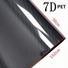 1pc Carbon Fiber Style Vinyl Wrap Film For Car/Motorcycle Body & Interior Decoration, Glossy Protection Decal
