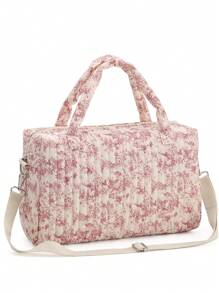 Large Vintage Pink Boston Bag, Suitable For Holding Various Travel Items, Essential For Trips Toiletry Bag Wash Bag Toiletry Travel Bag Makeup Storage Beach Beach Bag Vacation Holiday Essentials School Supplies Travel Essentials Ladies For College Dorm Bathroom Bag For School School Accessories School Stuff - Multicolor - View 14