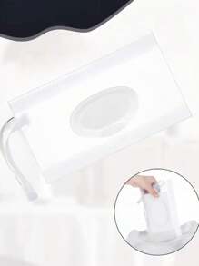 1pc EVA Portable Wet Wipes Bag, Semi-Transparent Travel Tissue Box, Lightweight Outdoor Mask Packaging, Zipper Closure, Family Essentials, White, Sewing Storage