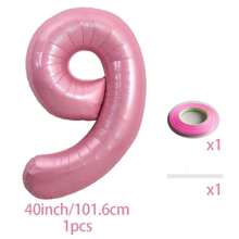 33 件/套马卡龙粉色数字气球柱，40 英寸，大尺寸粉色铝箔数字气球配雏菊铝箔气球，适用于雏菊主题生日、婚礼、母亲节装饰、生日气球、女性周年纪念装饰。婚礼，性别揭晓（0-9）
