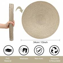 1 件针织餐垫和杯垫套装，可洗耐热餐具垫