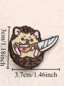 1 Piece Hedgehog Animal Alphabet Design Men Women Brooch, Holiday Party Couple Gift, Suit Coat Bag Hat Pen Bag Accessory Pin Badge Pin For Clothes Bag Charm - Multicolor - View 4