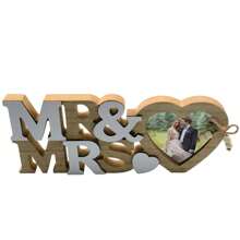 Personalized English Letter & Heart-Shaped Photo Frame, Wooden Decorative Item, Customized For Weddings, Holidays, Anniversaries, Parties, And Other Occasions - A Unique Customized Gift Gifts Birthday Graduation