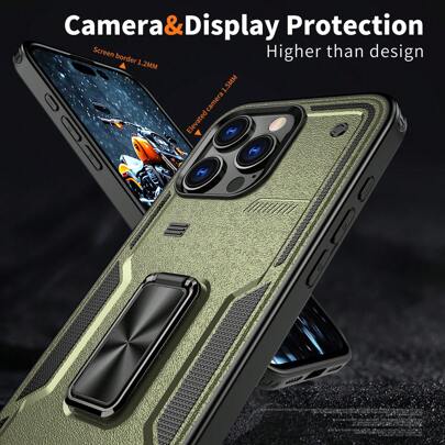 Anti-Fall 360 Degree Rotation Phone Case With Large Stand, Shock-Resistant Phone Case, Compatible With IPhone 12/13/14/15/16/15 Pro Max/16 Pro Max, S23/24S25U/A05/A14/A15/A16/A35/A55, Redmi Note 14/13/12, Moto G5G 2024