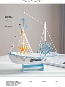 Wooden Sailboat Models, Handmade Wooden Boats, Mediterranean Style Ocean Themes, Home Desktop Cabinet Decorations, The Best Gifts For People
