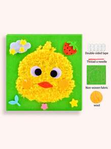 4 件套儿童 DIY 缝纫套装，卡通动物线缝纫画，制作简单的 DIY 项目，动物，水果，学习缝纫玩具，生日礼物，适合男孩和女孩 - 卡通動物毛線畫 - 查看 18