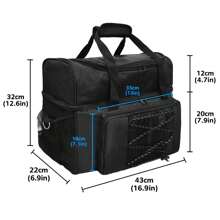 Bowling Ball Carrier Bag With EVA Padding Divider Compartments, Sports Equipment Bag - Black - View 8