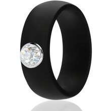 OVERSIZE 4-12 Silicone Rhinestone Ring For Men And Women Silicone Diamond Rings - Women's Wedding Engagement Rubber Band - Men''s - 查看 1