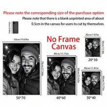 1pc Personalized Frameless Black And White Canvas Print, Custom Couple Photo Wall Art, Fashion Theme, Crafted Family Memories, Ideal For Christmas, Halloween, Easter, Valentine's Day, National Day Decor - 1Pc - View 3