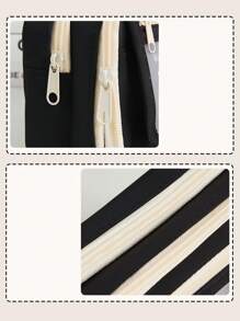 So Cool 铅笔盒笔袋翻盖前袋多网眼收纳袋适用于文具学校学生，返校礼物