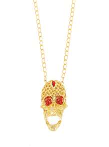 Modischer Schmuck für Herren und Damen, Totenkopf Halskette, vielseitiger Retro-Look, diamantbesetzter langkettiger Kreuz-Sweater, Zubehör für den Tag der Himmelfahrt Jesu