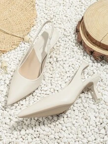 Xin Jing Shoes 棕色高跟鞋，带皮带扣，麂皮材质凉鞋/短靴，完美搭配开衫/毛衣，四季皆宜的高帮款式，闭趾设计，优雅的小猫跟，派对必备 - 白色 - 查看 2