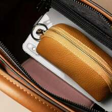 1pc Key Holder Pouch Small Compact Unisex Key Bag Large Capacity Minimalist Korean Cute Key Organizer For Home Use For Women Wallet Mini Wallet Purse Wallet Coin Wallet - Black - View 3