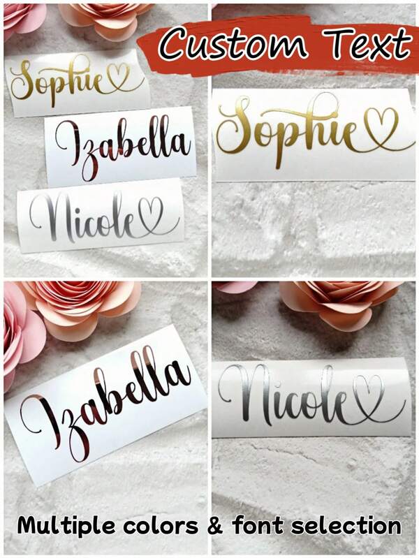 Personalized Name Vinyl Decal Custom Name Stickers Wine Glass Decal Bridal Party Decal Vinyl Lettering, Customized Name Decals, Custom 3-6 Inch Personalized Text, 1/3/5pcs Can Customize Different Texts, Name Sticker, DIY Gifts, Valentine's Day Gift, Gift For Her, Gift For Him, Gift For Mum, Gift For Friends, Home Decor, Decoration, Personalized Gift, Custom Gift., Multi-Functional, Adjustable, Ornamental, Stylish, Custom, Personalized, Unique, Ideal Gifts For Him, Ideal Gifts For Her, Boyfriend, Friends,Back To School Supplies