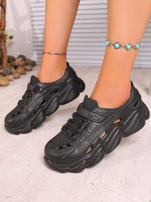 Women's Cushioned Rubber Sandals, Summer Outdoor Anti-Slip Anti-Odor Thick Sole Slippers, Suitable For Beach, Water Sports, Quick Drying