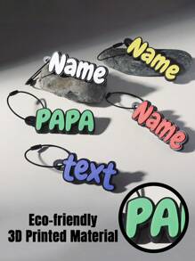 1 pezzo Portachiavi personalizzato in acciaio inossidabile con nome 3D stampato, portachiavi con marchio nome 3D, pendenti per zaini scolastici per bambini, portachiavi anti-smarrimento per bambini, portachiavi con nome proprietario per bambini, accessori per raduni familiari per prevenire la perdita delle chiavi, accessori alla moda per l'autunno, accessori di abbigliamento, portachiavi e accessori personalizzati - Colori personalizzati - Visualizzare 2