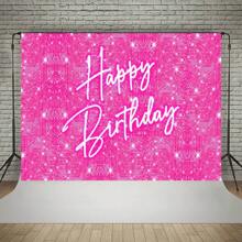 Pink Glitter Ribbon Circle Birthday Party Background,Suitable For Birthday Party Decorations, Photography Props - Multicolor - View 4