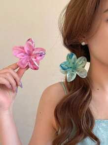 4 piezas Pinza de pelo de flor sobredimensionada de acrílico degradado para mujeres, decoración minimalista y elegante para peinado de moño, accesorio de pelo elegante para viajes y uso diario